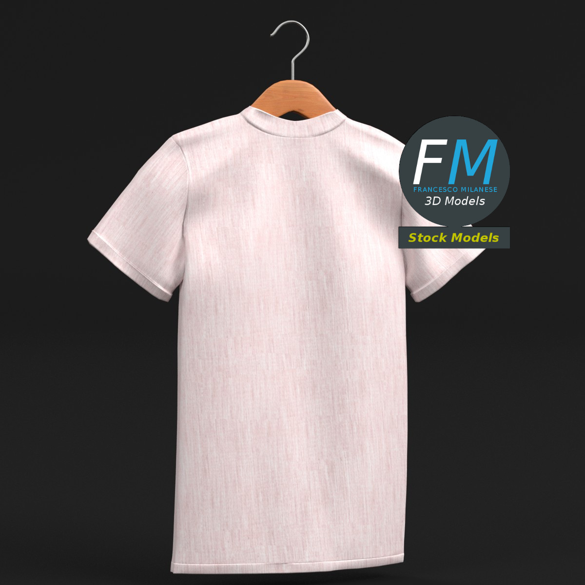 3D-Modell - T-Shirt auf Kleiderbügel - 03