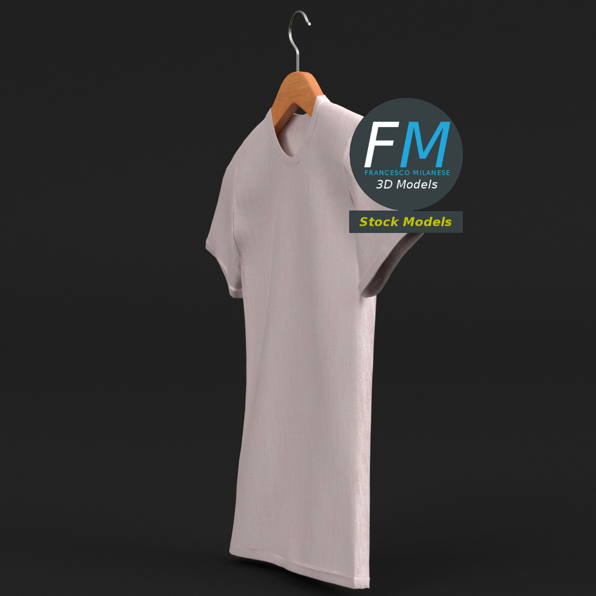 3D-Modell - T-Shirt auf Kleiderbügel - 04
