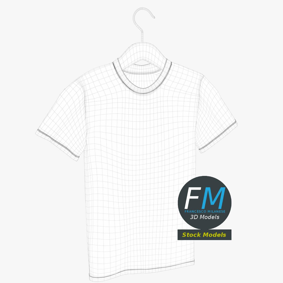 3D-Modell - T-Shirt auf Kleiderbügel - 07