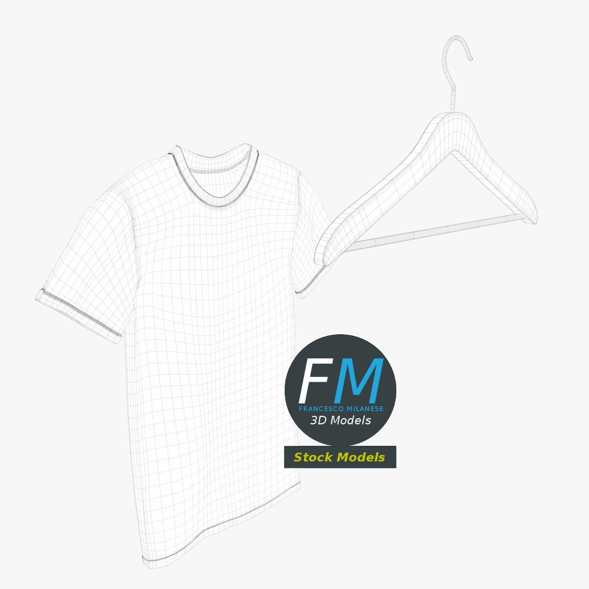 3D-Modell - T-Shirt auf Kleiderbügel - 08