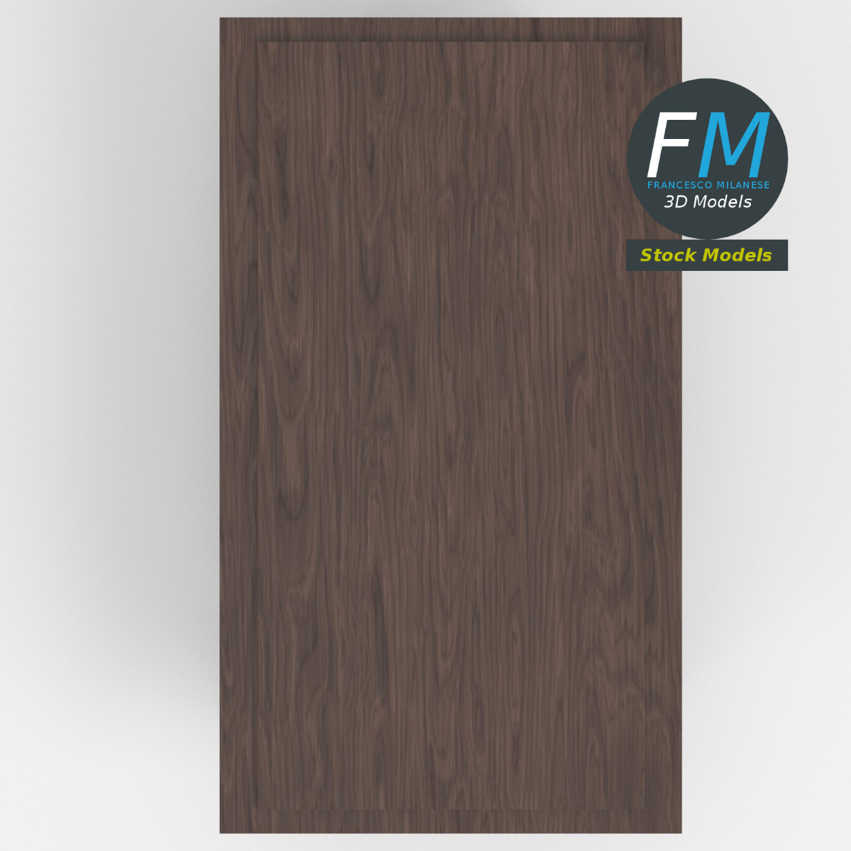 3D-Modell - Rechteckiger Holztisch - 06