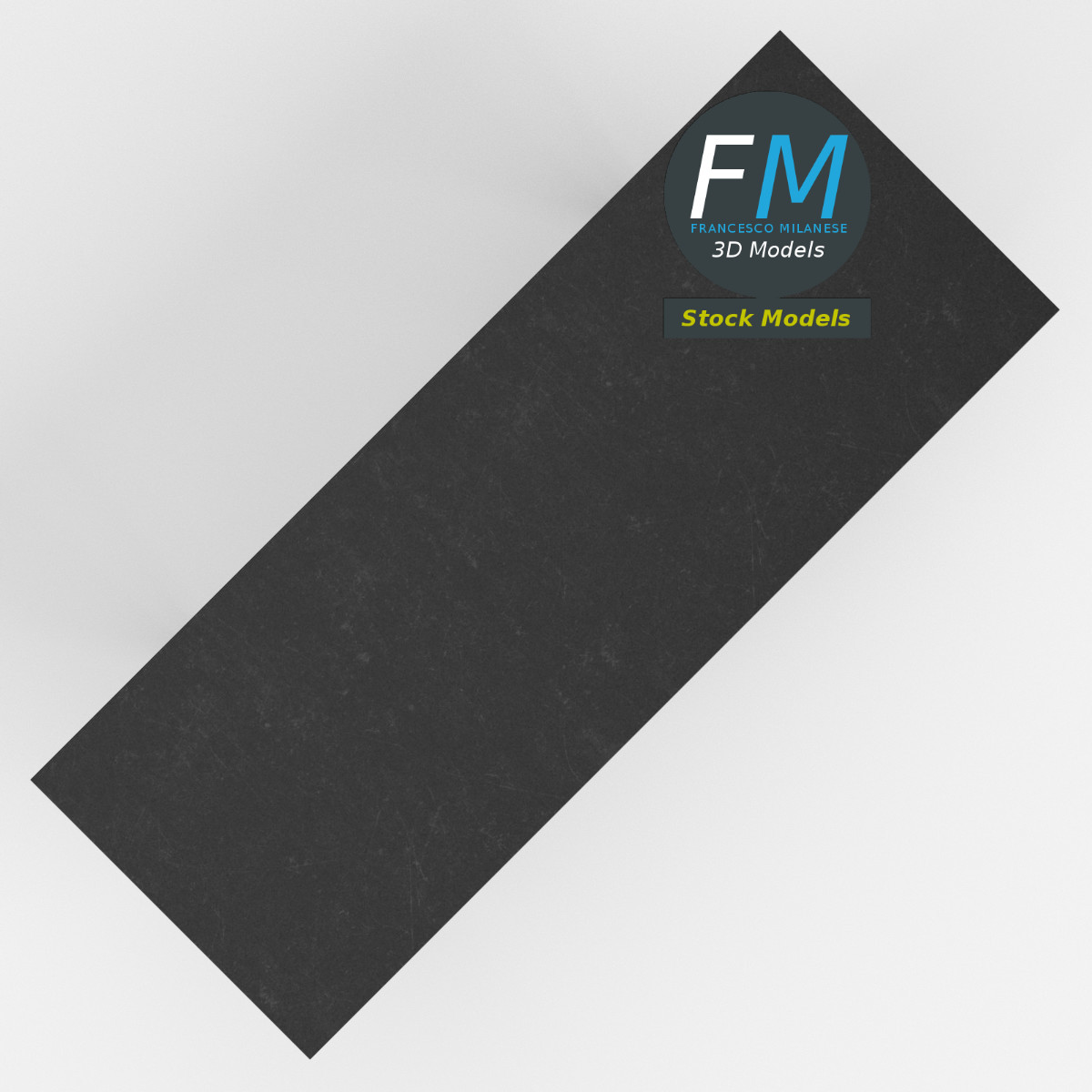3D-Modell - Moderner Rechteckiger Schwarzer Tisch - 06