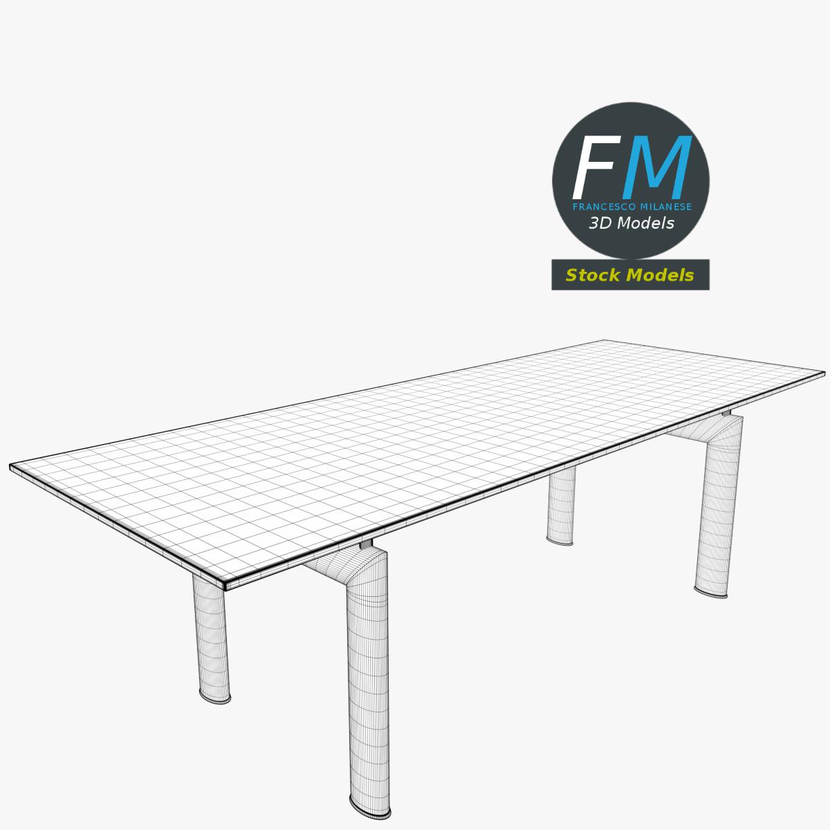 3D-Modell - Moderner Rechteckiger Schwarzer Tisch - 07