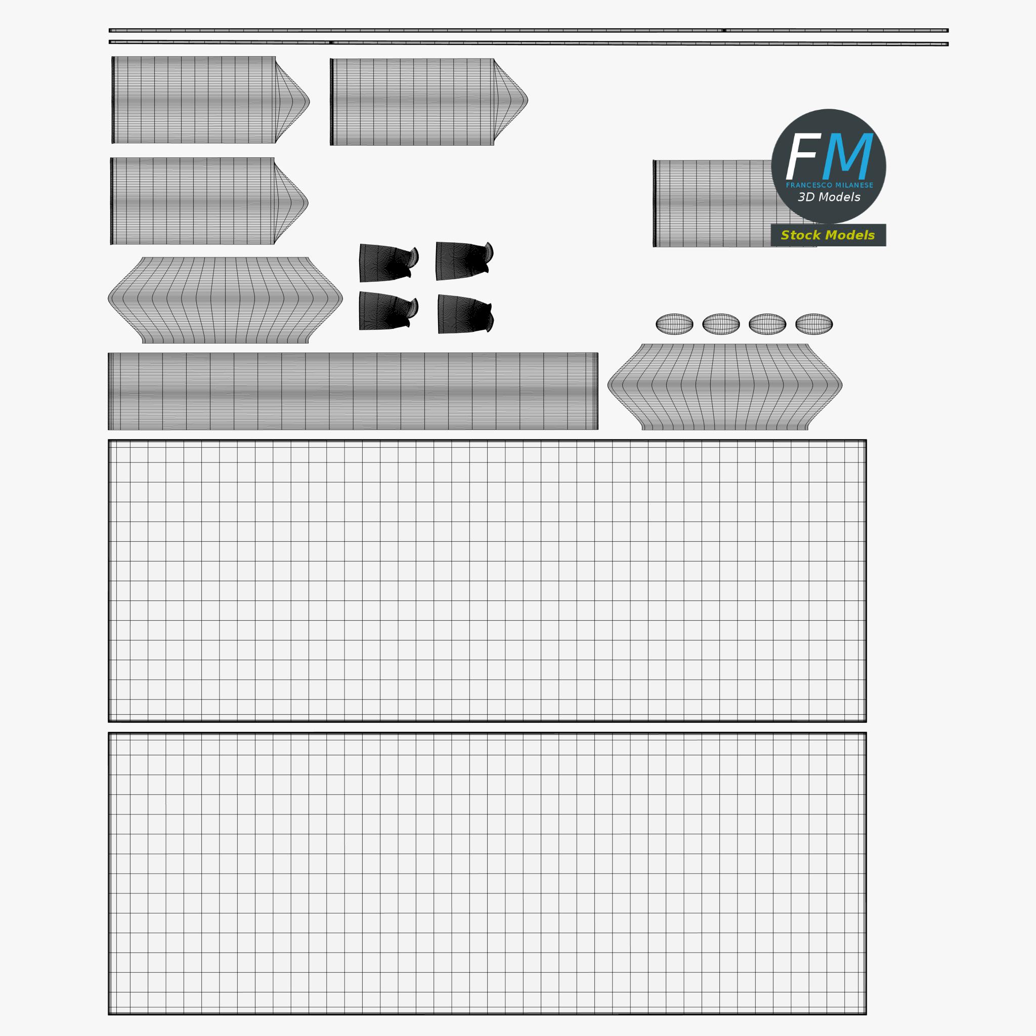 3D-Modell - Moderner Rechteckiger Schwarzer Tisch - 11 3D-Modell - Moderner Rechteckiger Schwarzer Tisch - 11