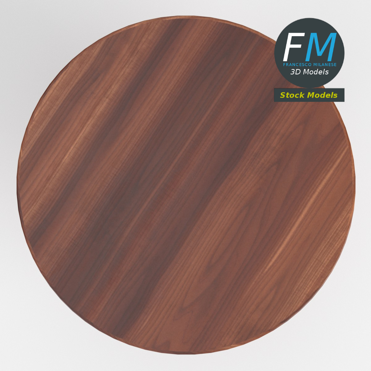3D-Modell - Runder Holztisch mit Säulenfuß - 06
