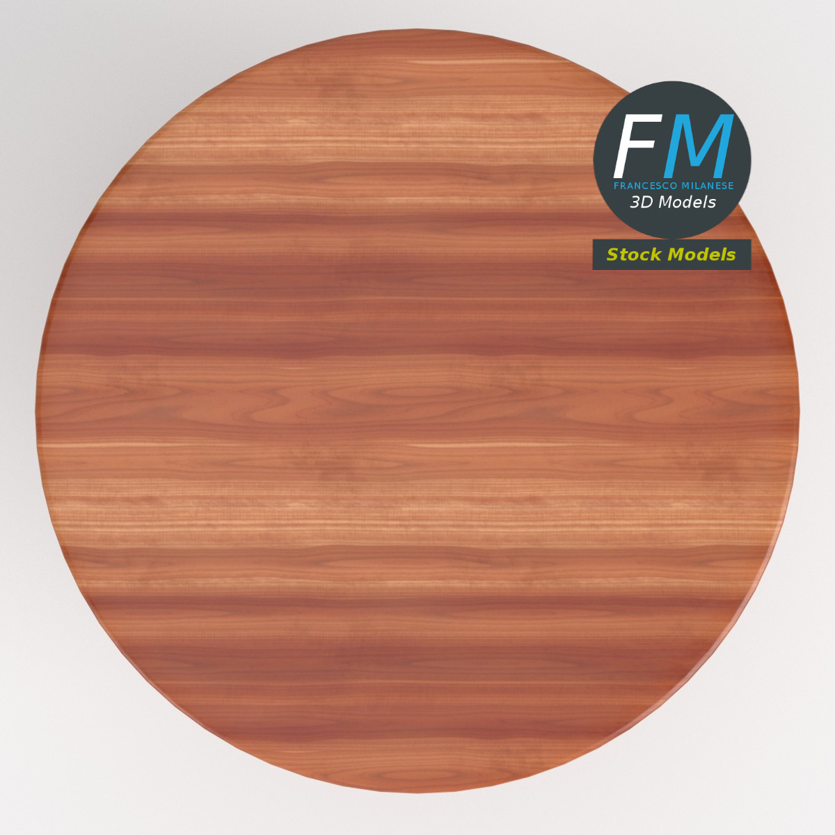 3D-Modell - Runder Holztisch mit Säulenfuß - 06