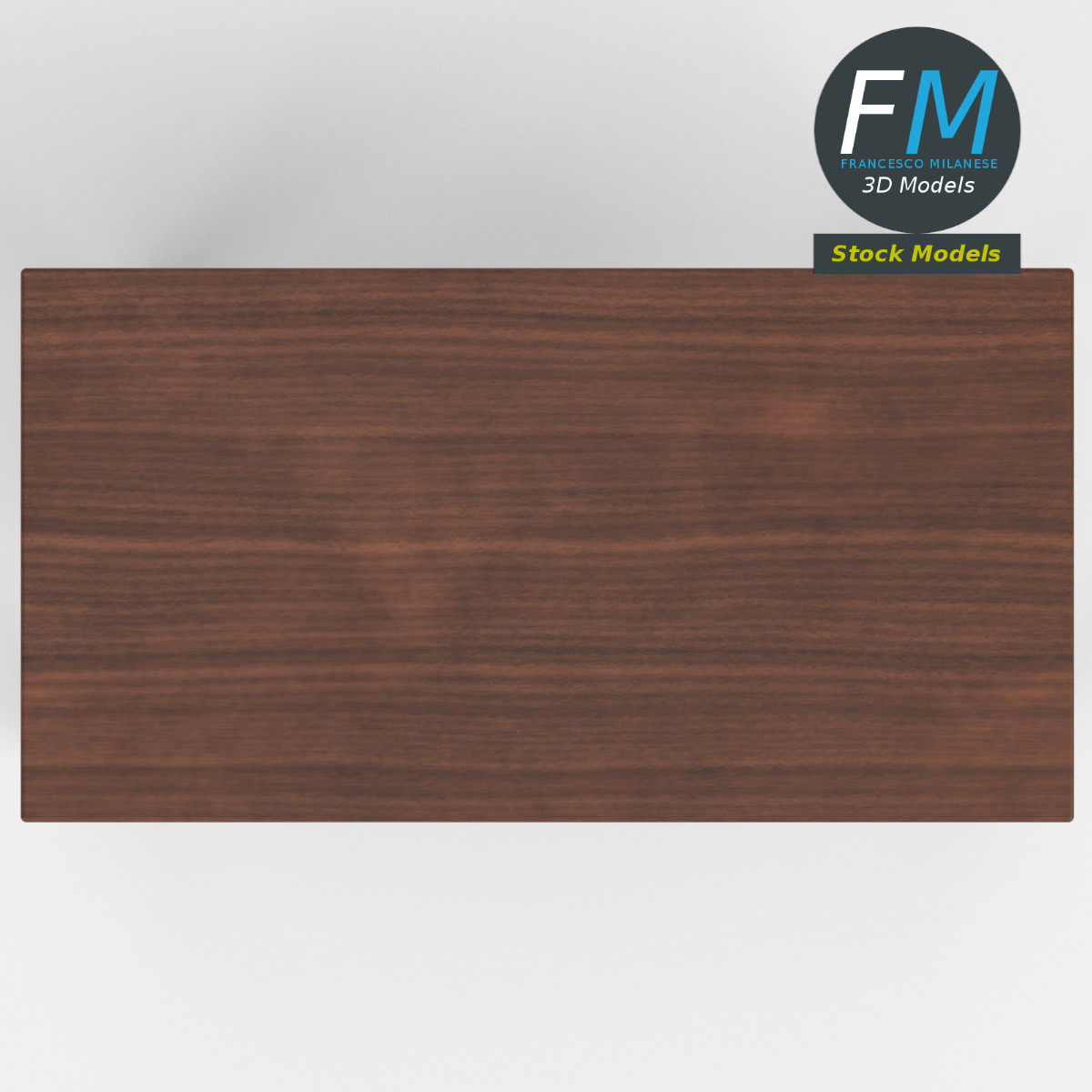3D-Modell - Rechteckiger Holztisch mit Rahmen - 06