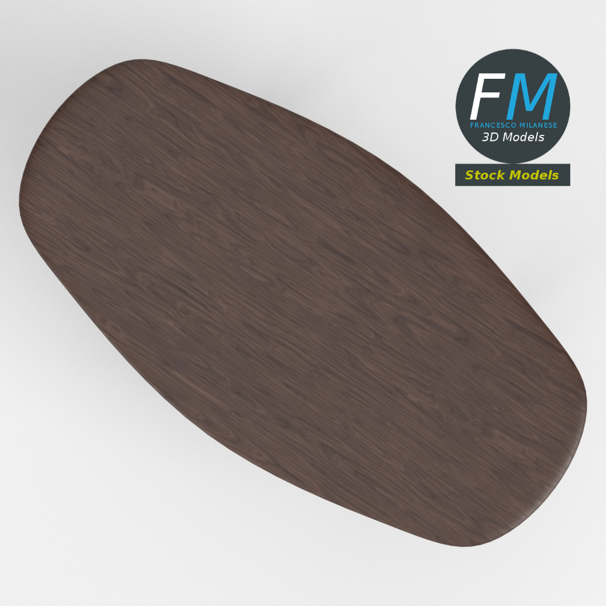 3D-Modell - Organisch Geformter Holztisch - 06