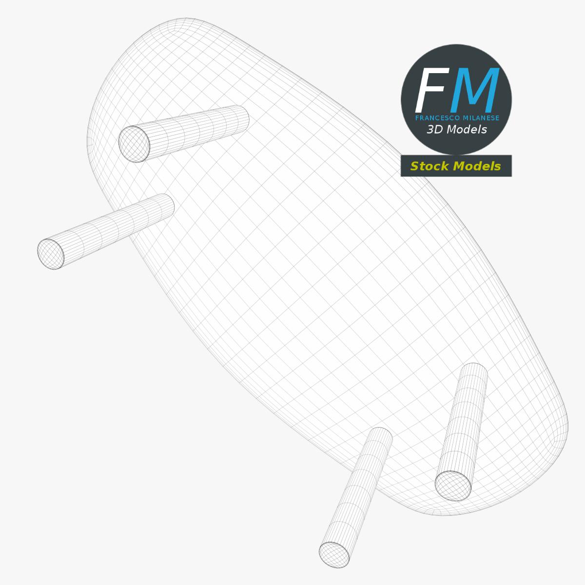 3D-Modell - Organisch Geformter Holztisch - 08