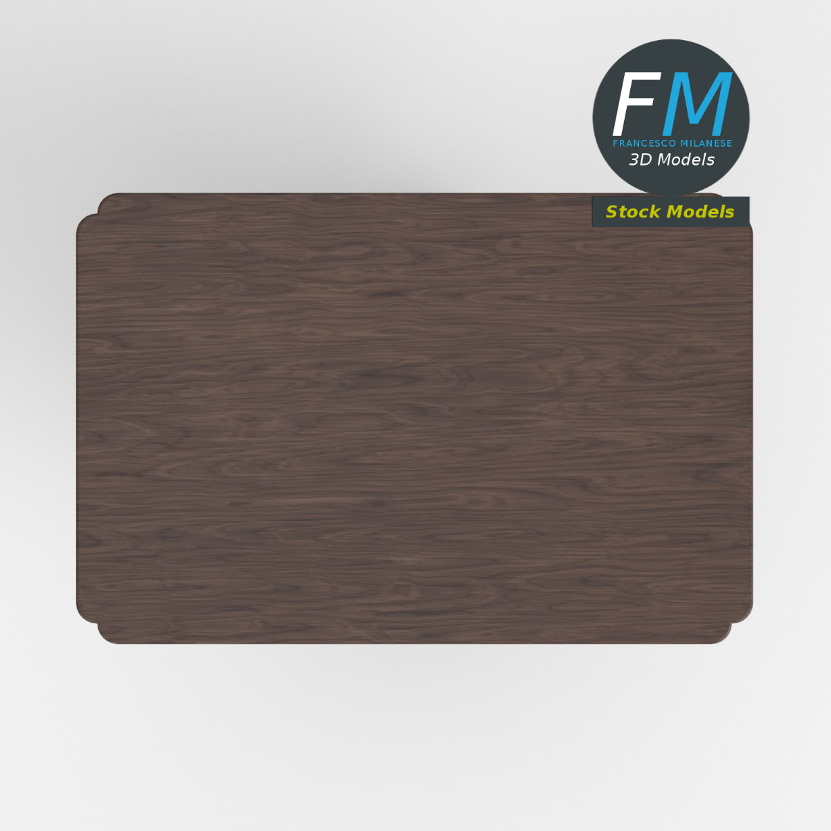 3D-Modell - Quadratischer Holztisch mit Säulenfuß - 06
