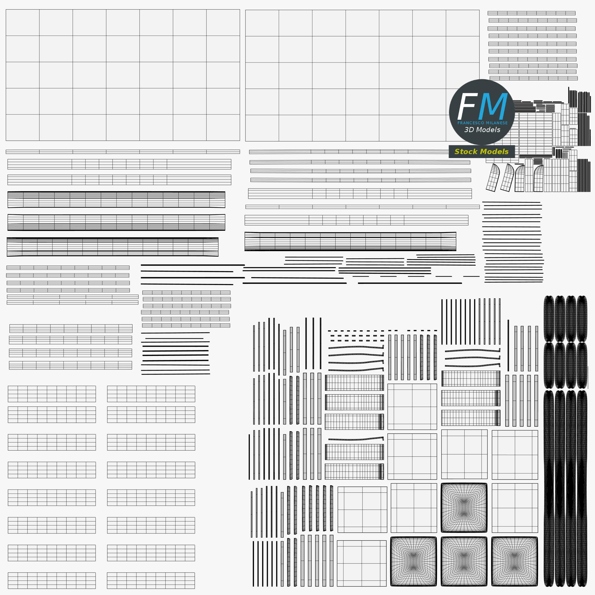 3D-Modell - Esstisch mit Vier Stühlen - 11 3D-Modell - Esstisch mit Vier Stühlen - 11