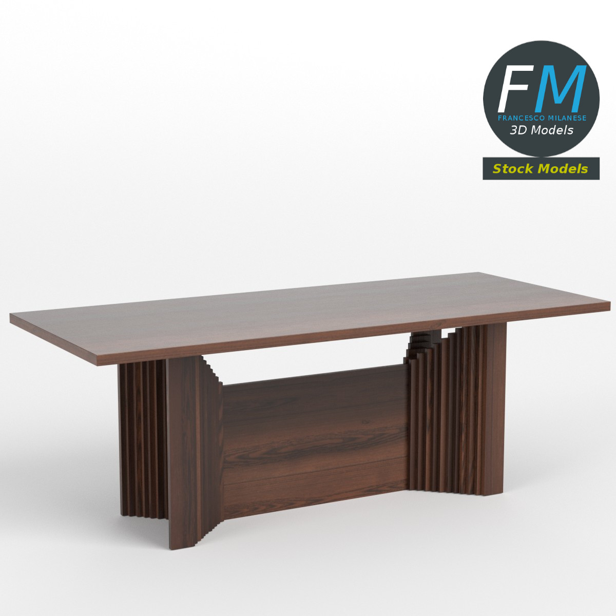 3D-Modell - Holztisch - 01
