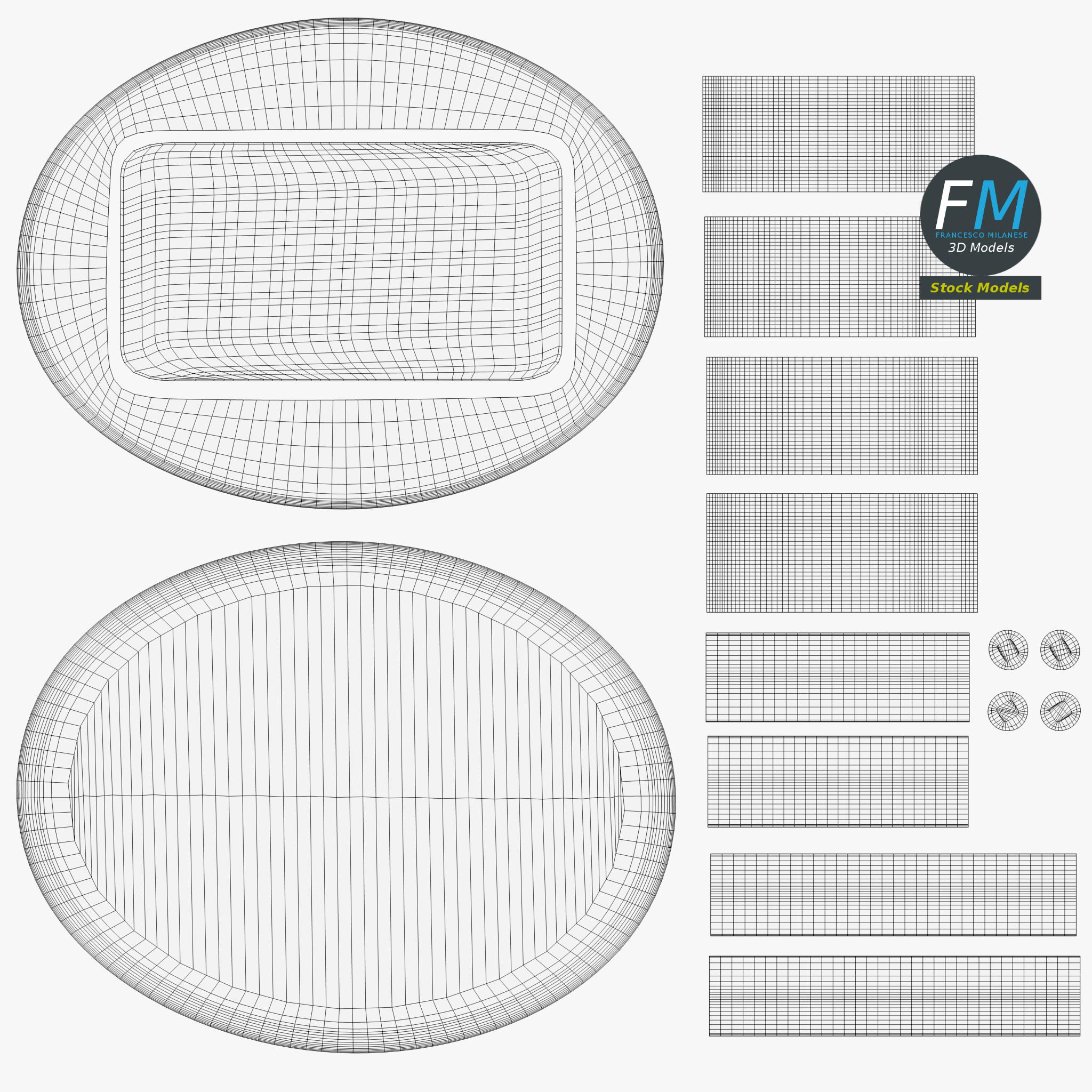 3D-Modell - Ovaler Holztisch - 11 3D-Modell - Ovaler Holztisch - 11