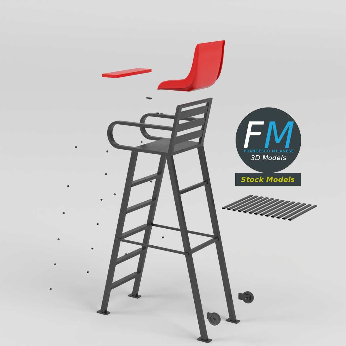 3D Model - Tennis Umpire Chair - 04
