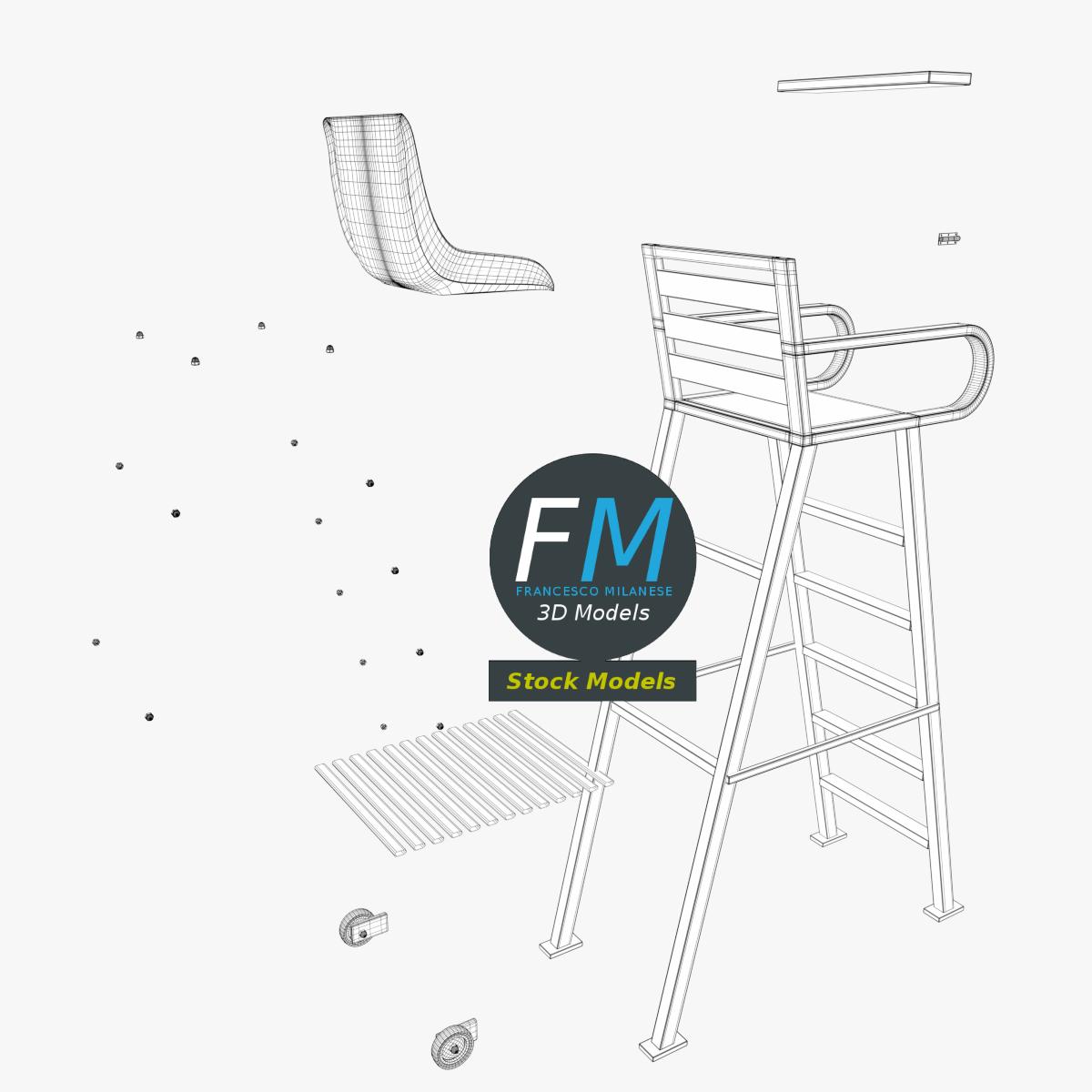 3D Model - Tennis Umpire Chair - 08