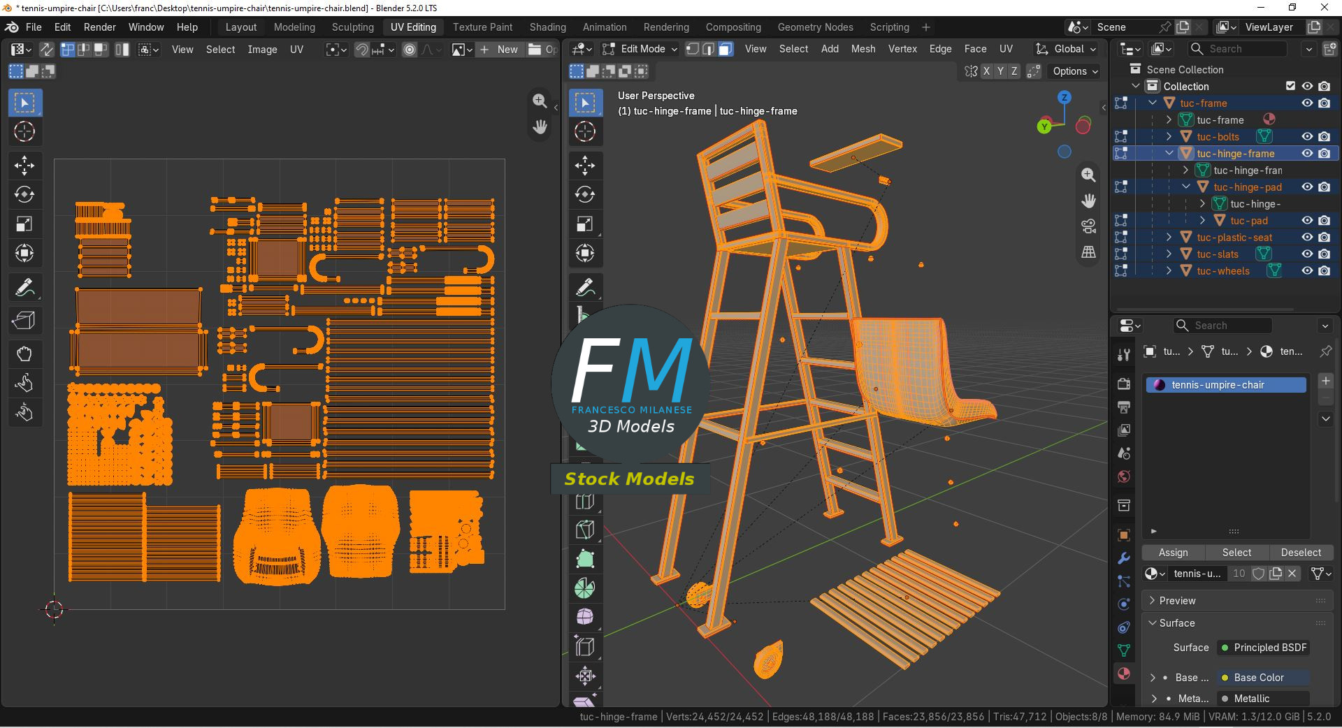 3D Model - Tennis Umpire Chair - 10