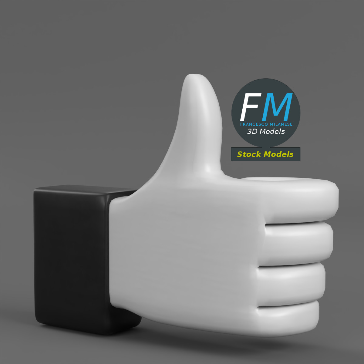 3D-Modell - Daumen-Hoch-Symbol - 01