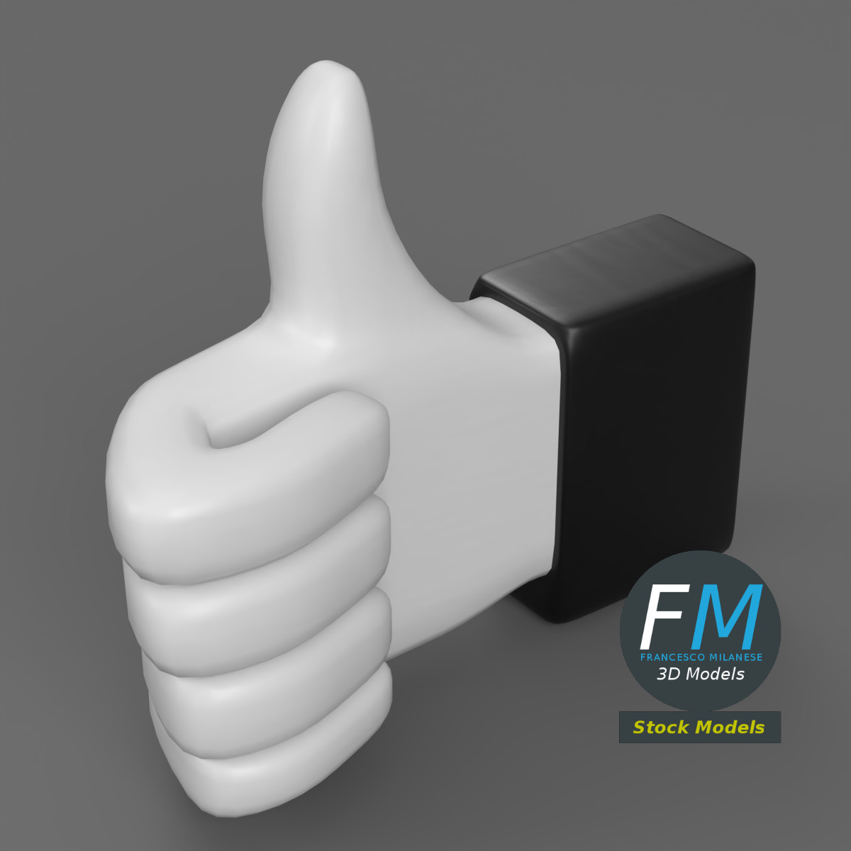 3D-Modell - Daumen-Hoch-Symbol - 02