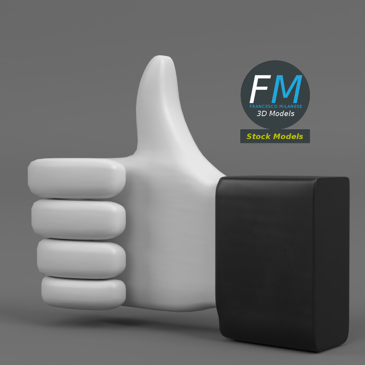 3D-Modell - Daumen-Hoch-Symbol - 04
