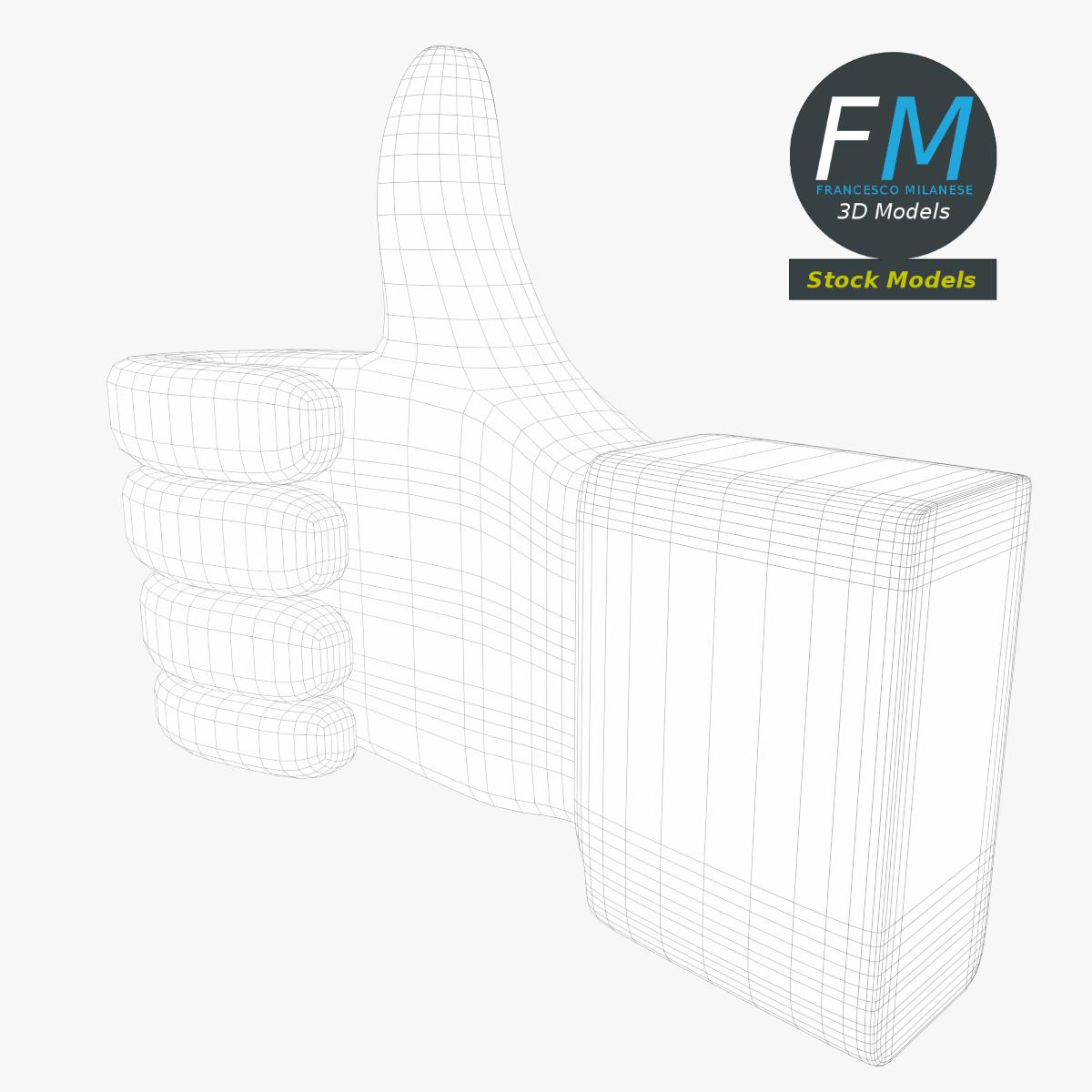 3D-Modell - Daumen-Hoch-Symbol - 08