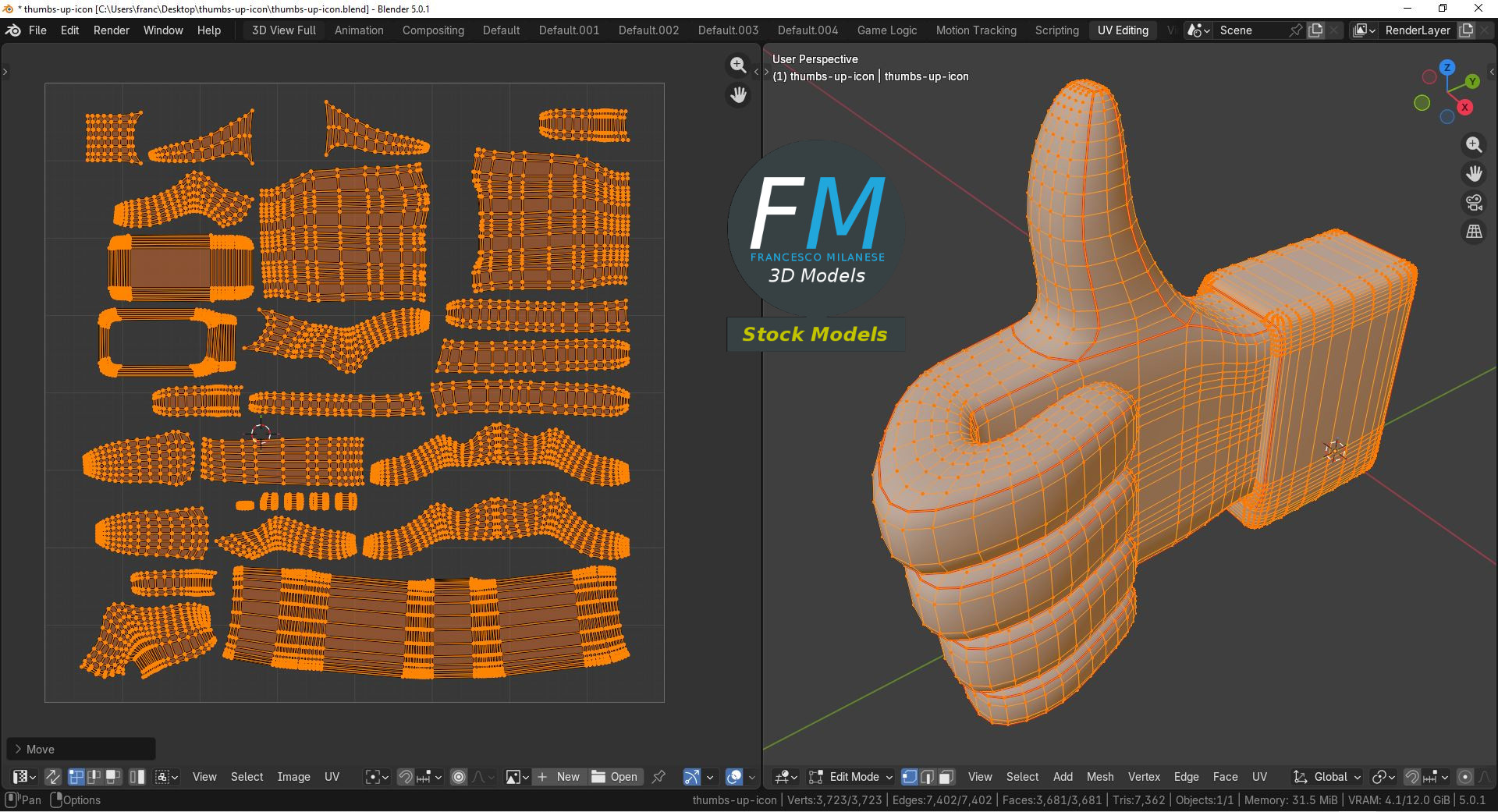 3D-Modell - Daumen-Hoch-Symbol - 10
