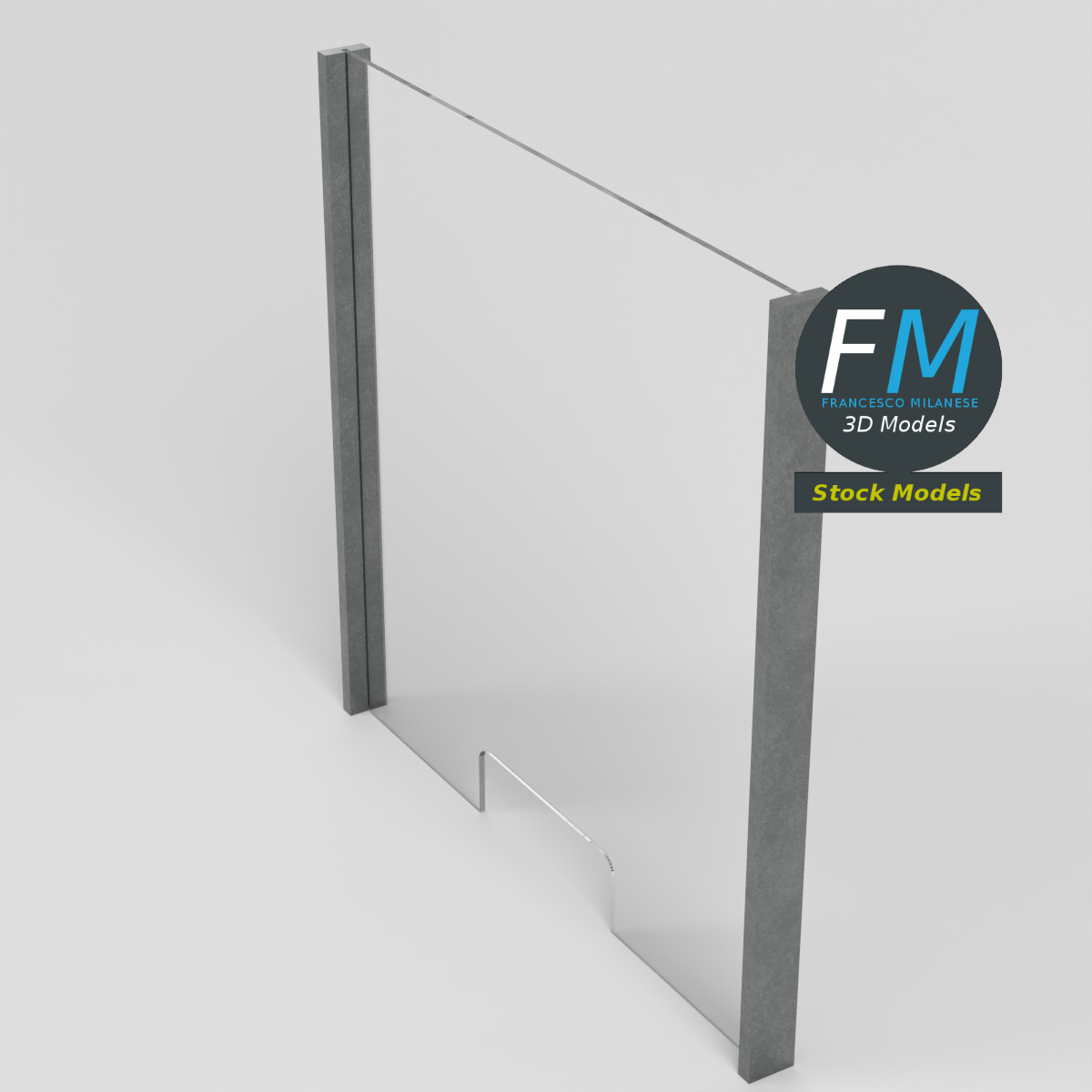 3D-Modell - Transparente Schutzscheibe - 02