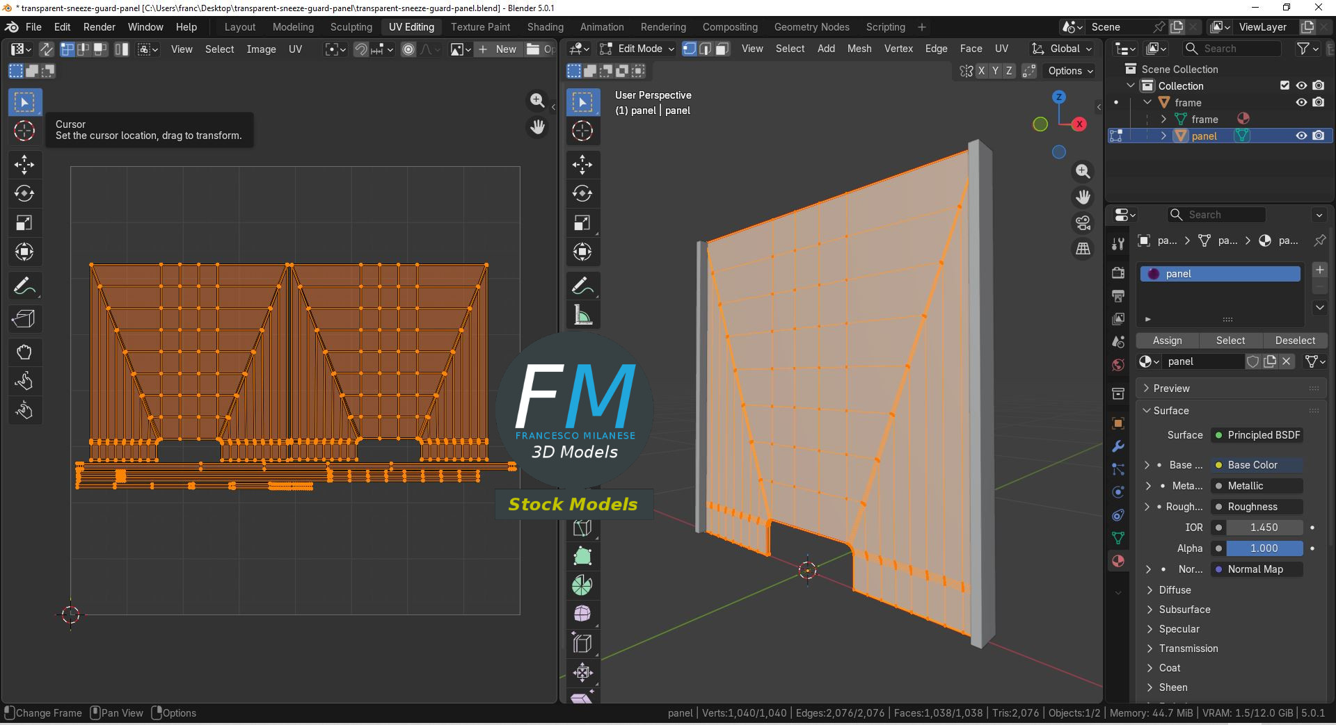 3D-Modell - Transparente Schutzscheibe - 10