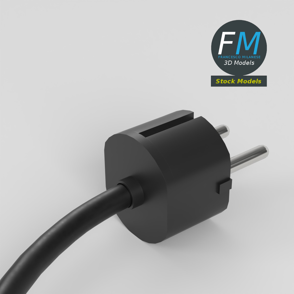 3D-Modell - Typ-F-Netzstecker - 02