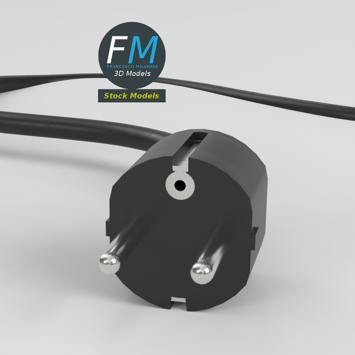 3D-Modell - Typ-F-Netzstecker - 03