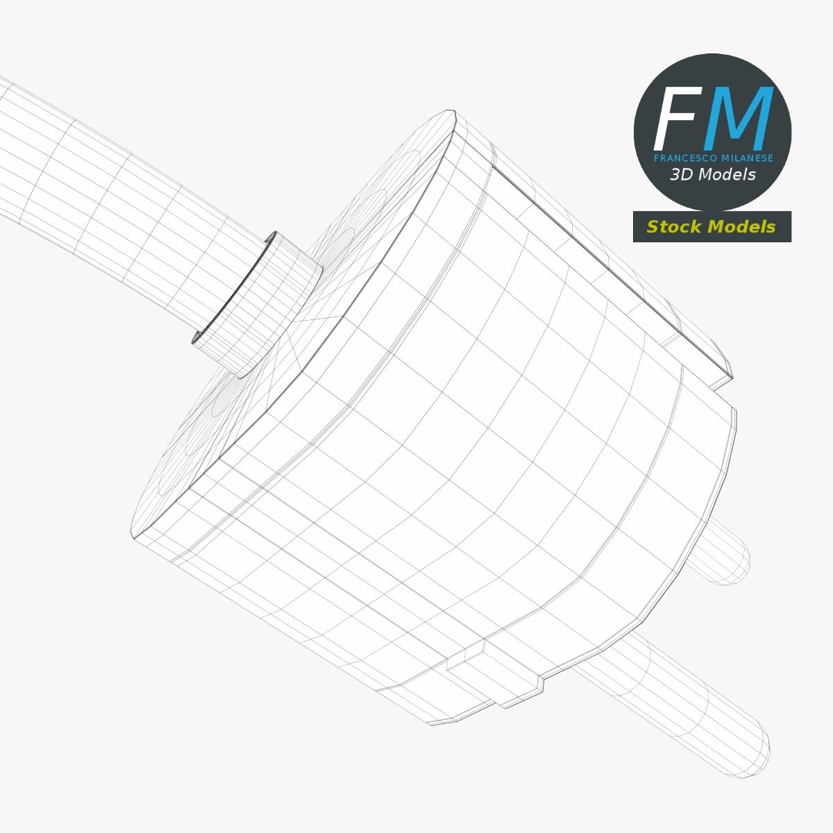 3D-Modell - Typ-F-Netzstecker - 08