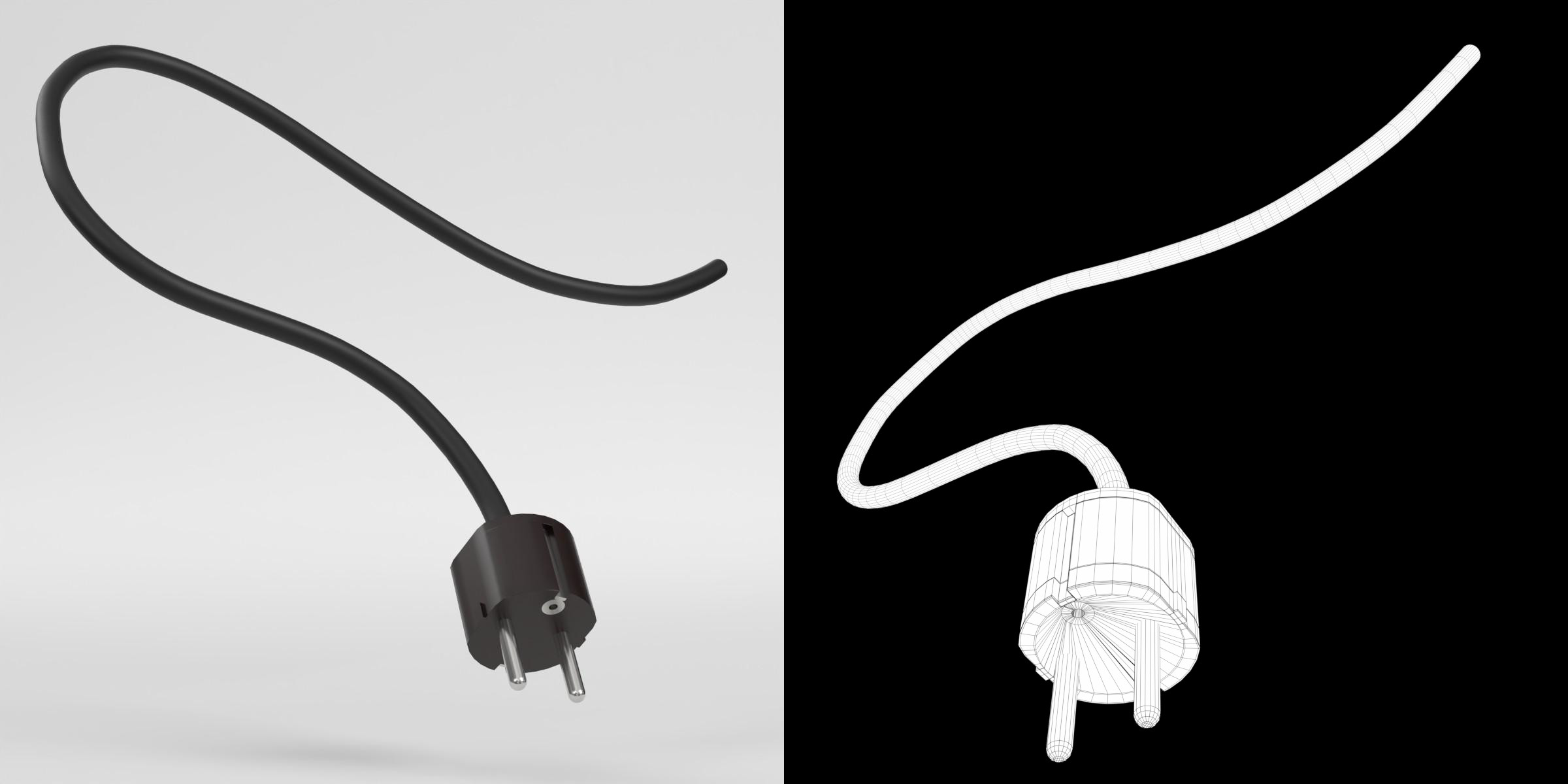 3D-Modell - Typ-F-Netzstecker