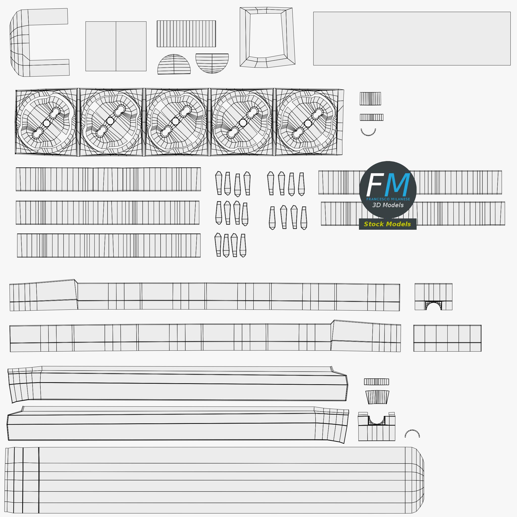 3D-Modell - Typ-F-Steckdosenleiste - 11 3D-Modell - Typ-F-Steckdosenleiste - 11
