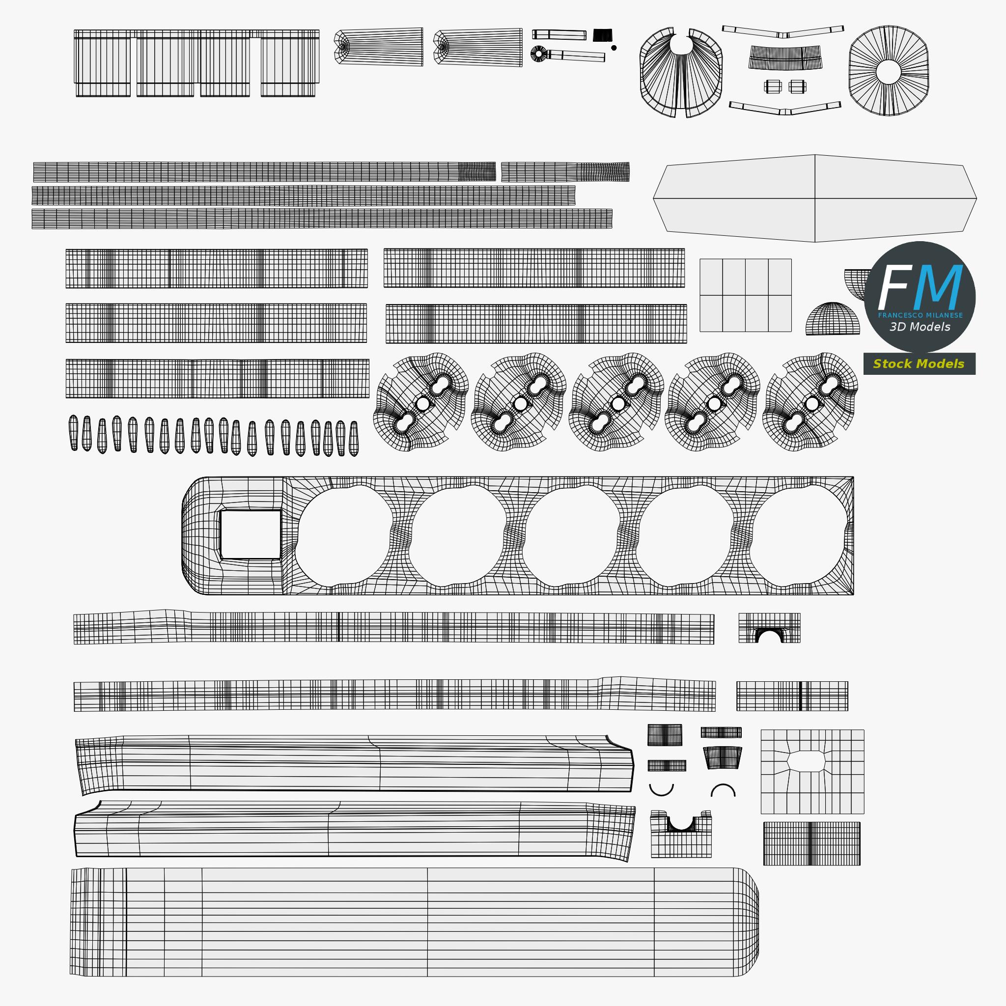 3D-Modell - Typ-F-Steckdosenleiste mit Stecker - 11 3D-Modell - Typ-F-Steckdosenleiste mit Stecker - 11