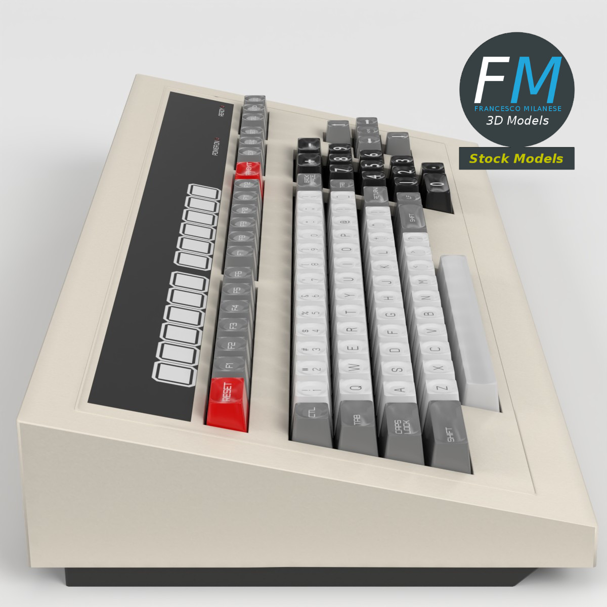 3D Model - Vintage Computer Terminal Keyboard - 04