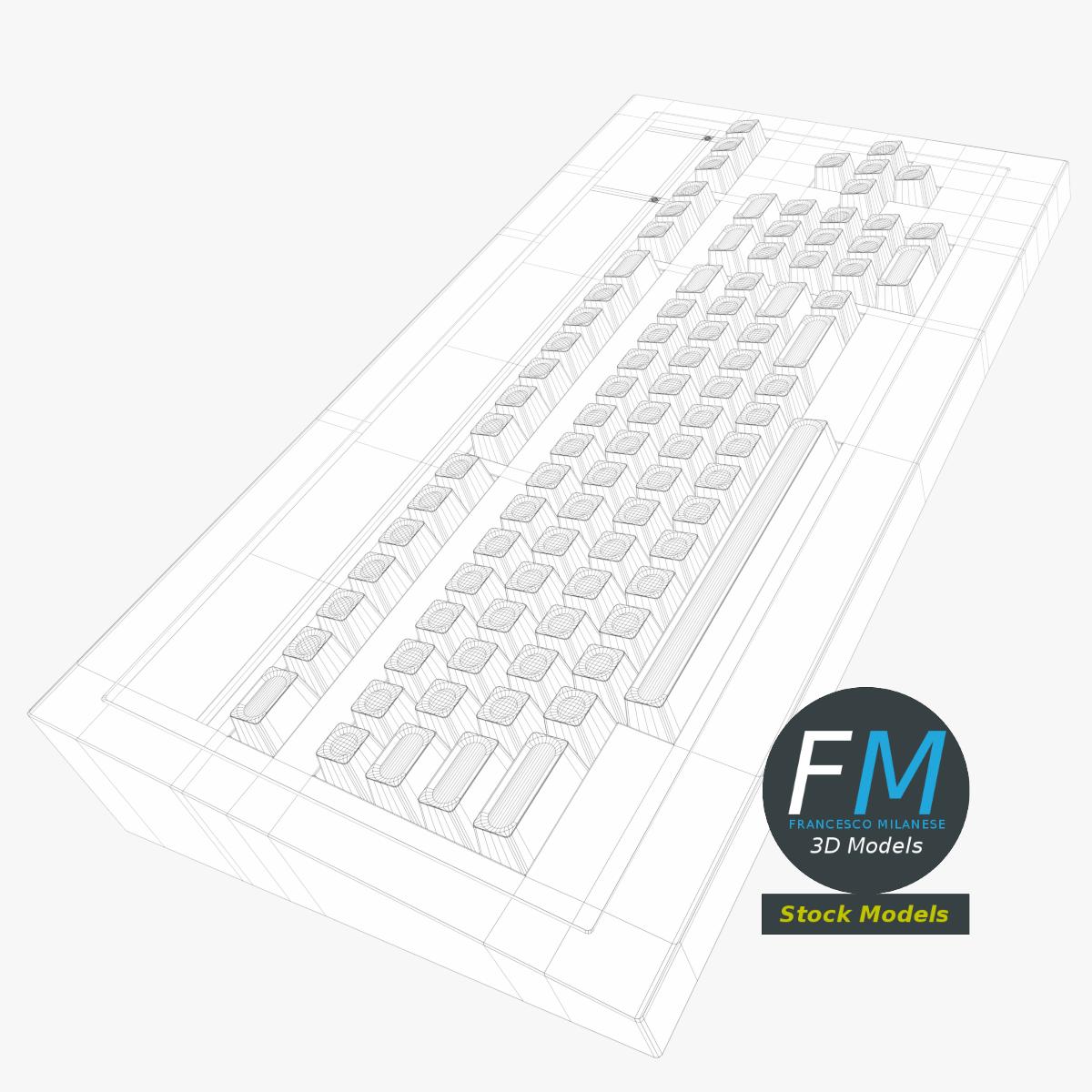 3D Model - Vintage Computer Terminal Keyboard - 07