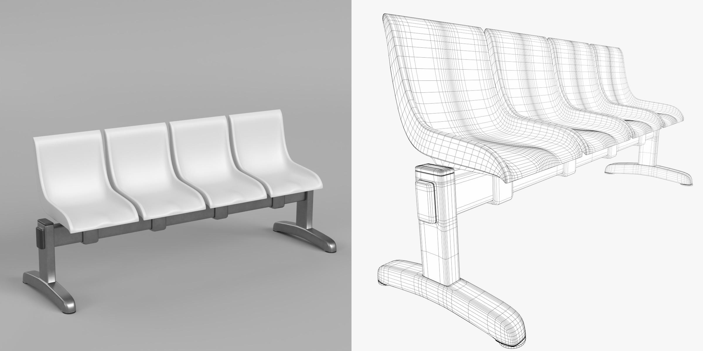 3D Model - Waiting Room Beam Seating 1