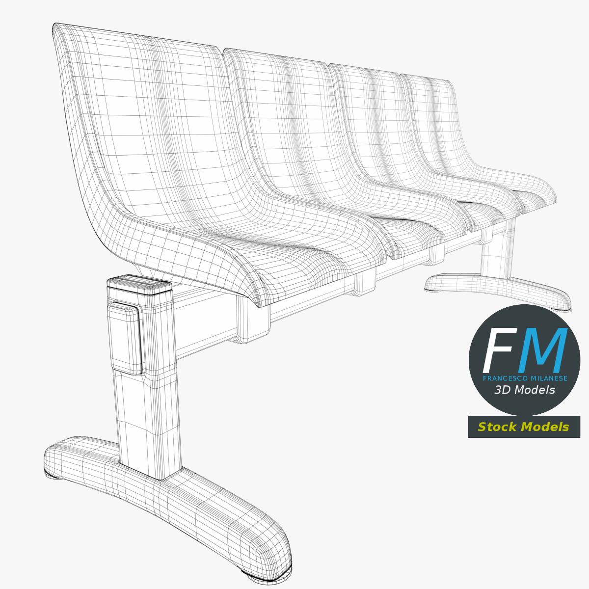 3D Model - Waiting Room Beam Seating 1 - 07