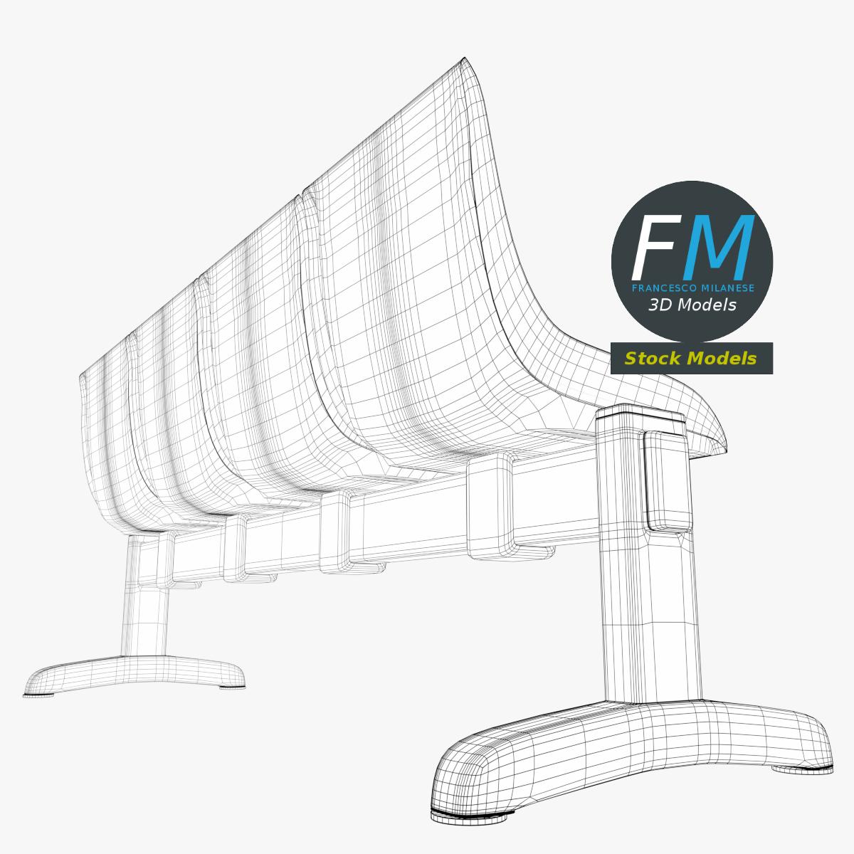 3D Model - Waiting Room Beam Seating 1 - 08