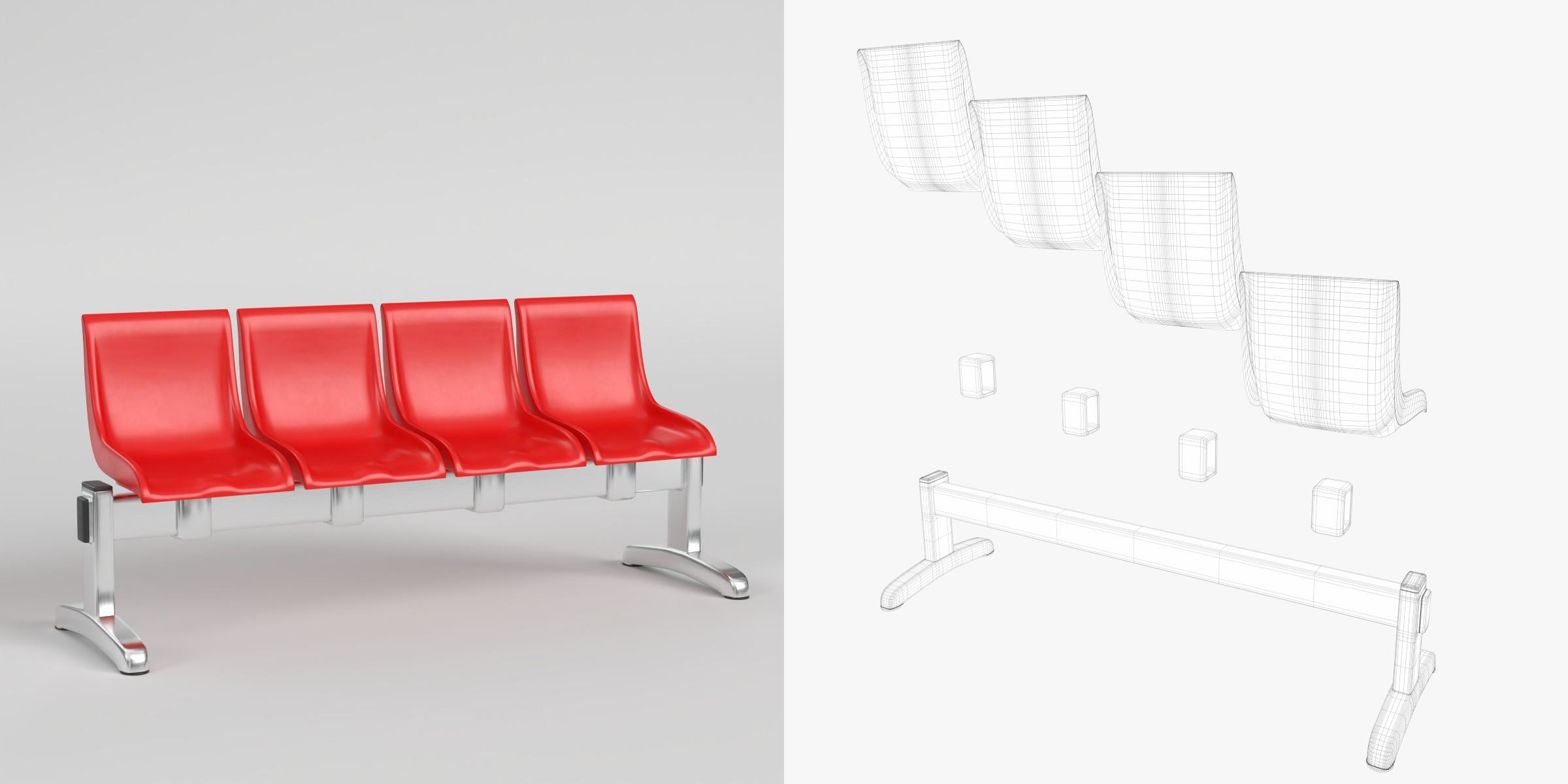 3D Model - Waiting room beam seating 2
