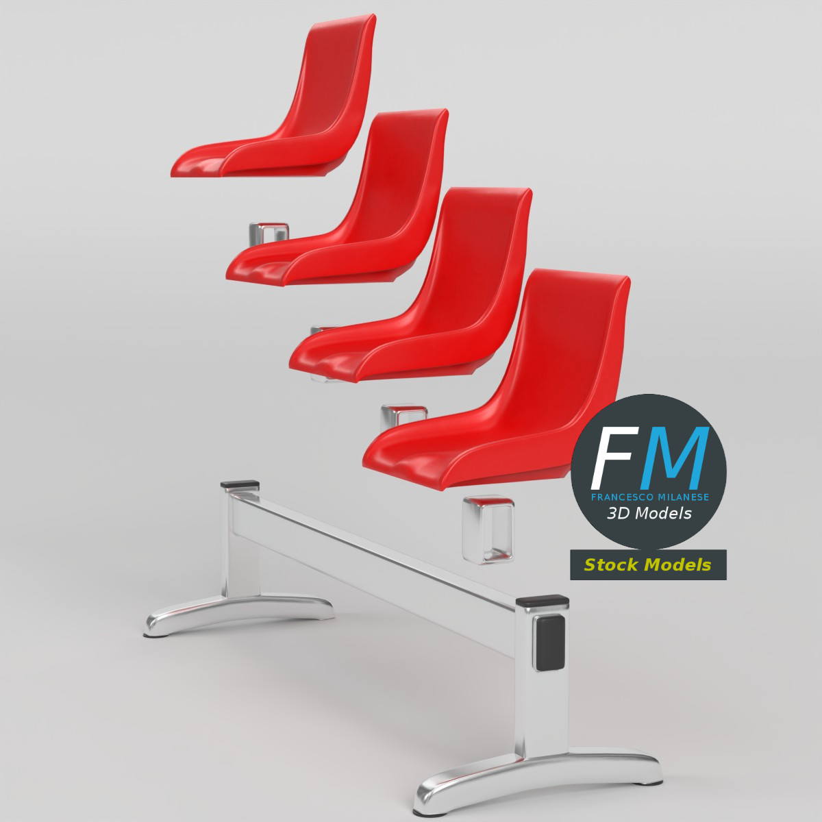 3D Model - Waiting room beam seating 2 - 02