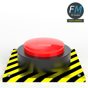 Big red button PBR 3D Model
