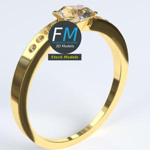 бриллиантовое кольцо 3D модель