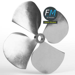 Four blades propeller fan PBR 3D Model