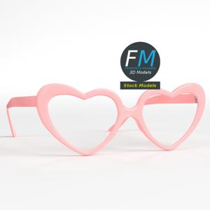 Glasses heart shaped PBR 3D Model