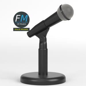Mikrofon auf rundem Tischstativ 3D-Modell