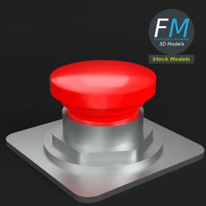 Red button PBR 3D Model