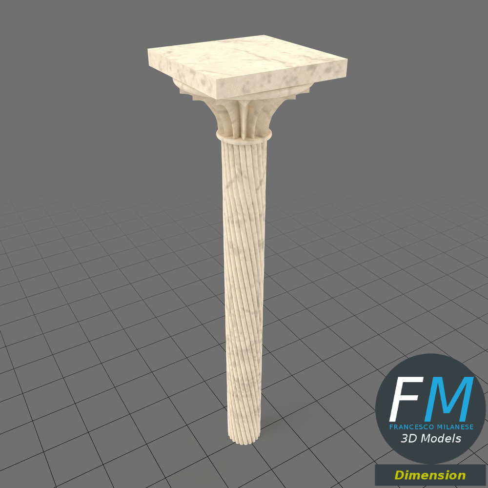 Architectural column with capital Adobe Dimension 3D Model