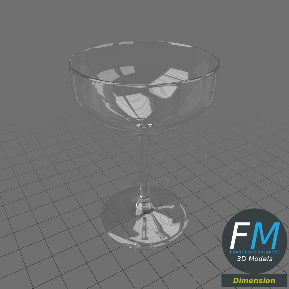 Coupe cocktail glass Adobe Dimension 3D Model