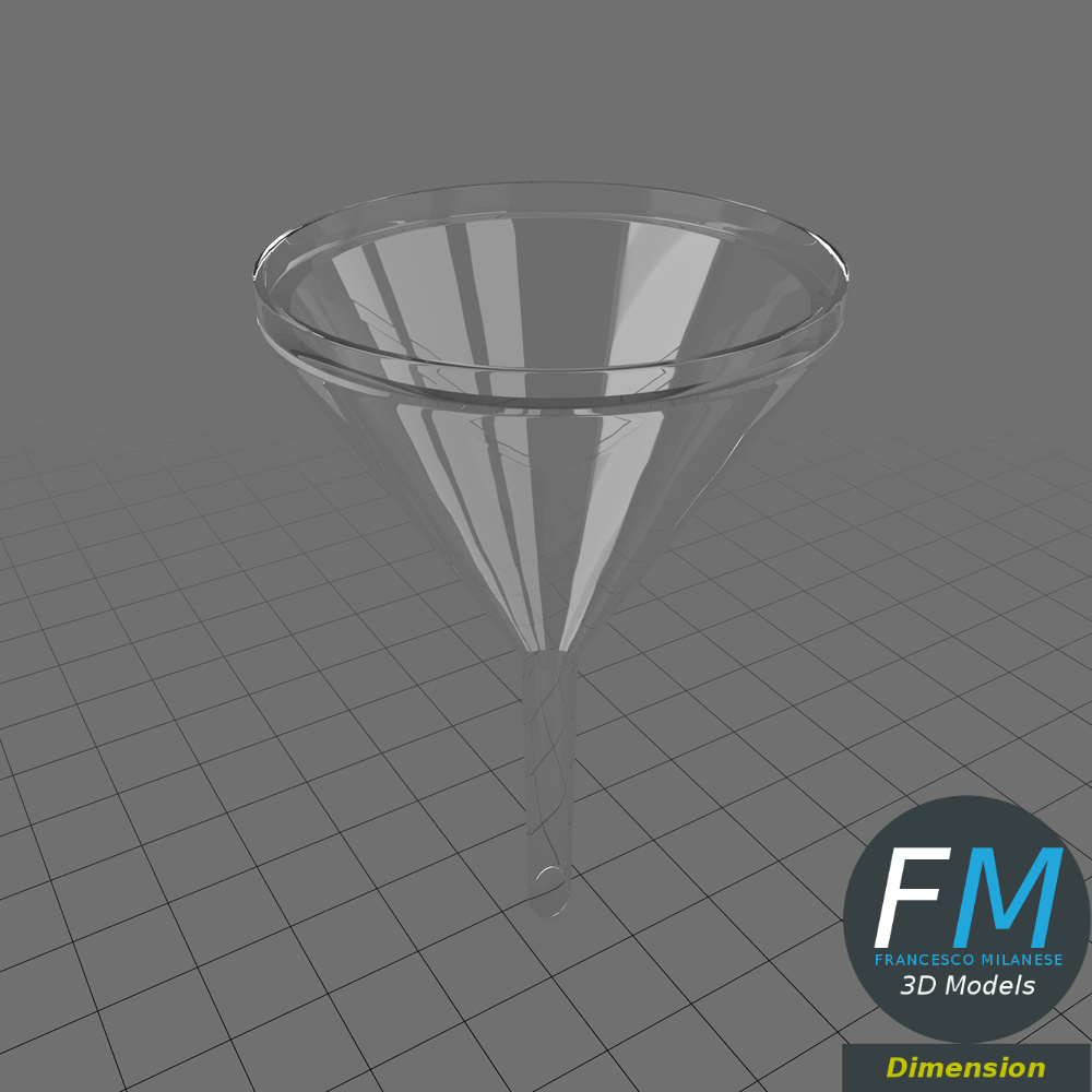 Glass laboratory funnel Adobe Dimension 3D Model
