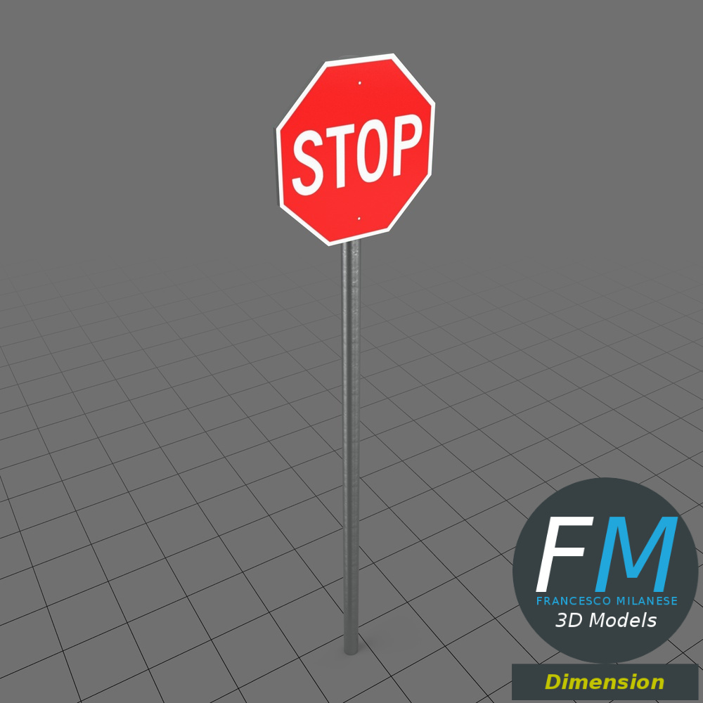 Stop sign Adobe Dimension 3D Model